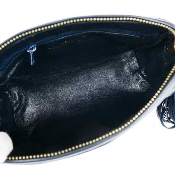 CHANEL CC Matelasse Tassel Chain Mini Shoulder Bag Leather BE GHW VTG 653RK830 - Picture 16 of 16